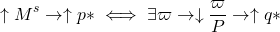 \[ \uparrow M^s \to \uparrow p \ast \iff \exists \varpi \to \downarrow \frac{ \varpi}{P} \to \uparrow q \ast\]