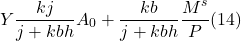 \[ Y \frac{kj}{j + kbh} A_0 + \frac{kb}{j + kbh} \frac{M^s}{P} (14)\]