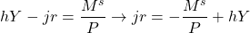 \[hY - jr = \frac{M^s}{P} \to jr = - \frac{M^s}{P} + hY\]